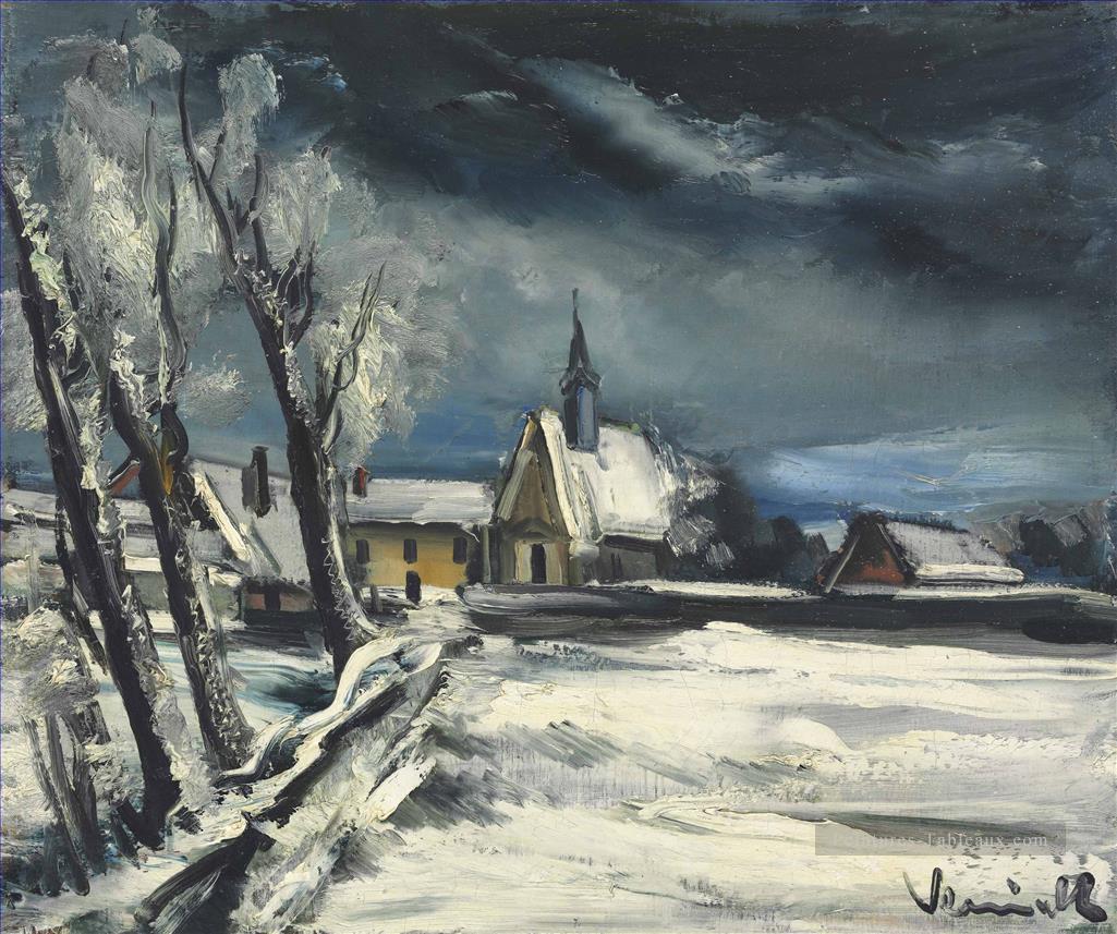 Église dans la neige Maurice de Vlaminck Peintures à l'huile